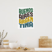Buenos Aires Argentina Retro Wave Poster (Keuken)