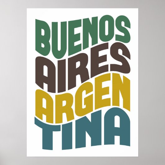 Buenos Aires Argentina Retro Wave Poster (Voorkant)