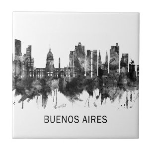 Buenos Aires Argentina Skyline BW Tegeltje