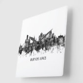 Buenos Aires Argentina Skyline BW Vierkante Klok (Hoek)