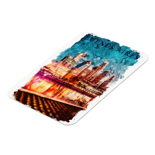 Buenos Aires Argentina Skyline by Night City Uitzi Magneet (Linkerzijde)