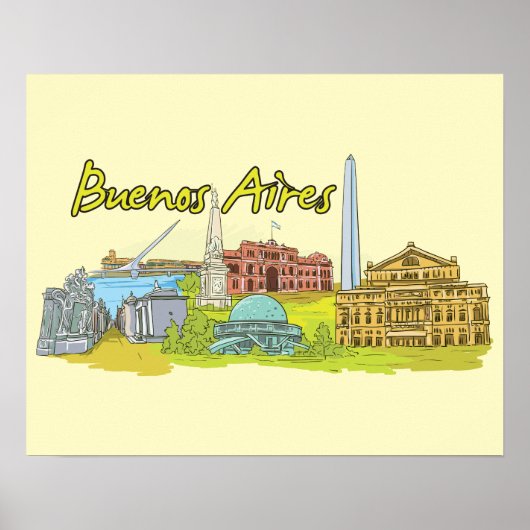 Buenos Aires, Argentina Travel Poster (Voorkant)