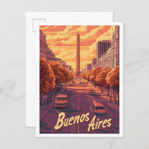 Buenos Aires Argentinië Art Vintage Travel Briefkaart