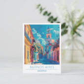 Buenos Aires Argentinië Art Vintage Travel Briefkaart (Staand voorkant)