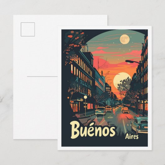 Buenos Aires Argentinië Art Vintage Travel Briefkaart (Voorkant / Achterkant)
