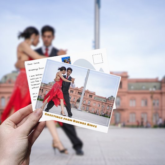 Buenos Aires Argentinië Casa Rosada w Tango danser Briefkaart