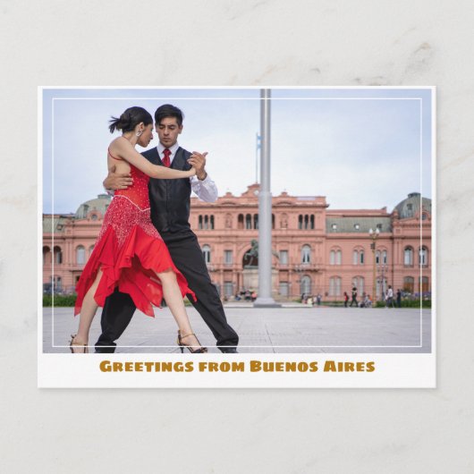 Buenos Aires Argentinië Casa Rosada w Tango danser Briefkaart (Voorkant)