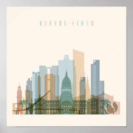 Buenos Aires, Argentinië | City Skyline Poster (Voorkant)