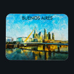 Buenos Aires Argentinië CItyscape Magneet<br><div class="desc">Prachtig waterverf kunstwerk van Buenos Aires Argentina dat het verbazingwekkende stadsbeeld van de Argentijnse hoofdstad toont. Een geweldig souvenir en cadeau idee.</div>