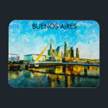 Buenos Aires Argentinië CItyscape Magneet<br><div class="desc">Prachtig waterverf kunstwerk van Buenos Aires Argentina dat het verbazingwekkende stadsbeeld van de Argentijnse hoofdstad toont. Een geweldig souvenir en cadeau idee.</div>