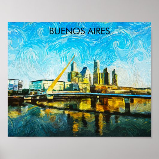 Buenos Aires Argentinië CItyscape Poster (Voorkant)