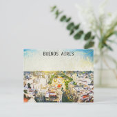 Buenos Aires Argentinië CItyscape Schilderen Briefkaart (Staand voorkant)