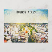 Buenos Aires Argentinië CItyscape Schilderen Briefkaart (Voorkant)