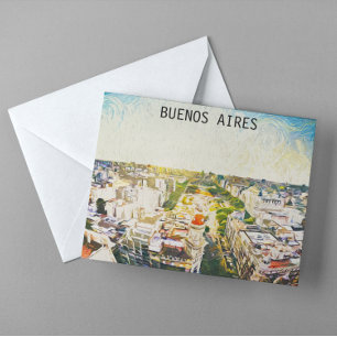 Buenos Aires Argentinië CItyscape Schilderen Briefkaart