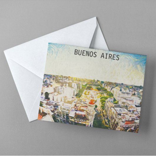 Buenos Aires Argentinië CItyscape Schilderen Briefkaart