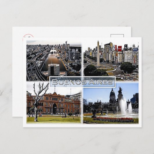 Buenos Aires - Argentinië - Mozaïek - Briefkaart (Voorkant / Achterkant)