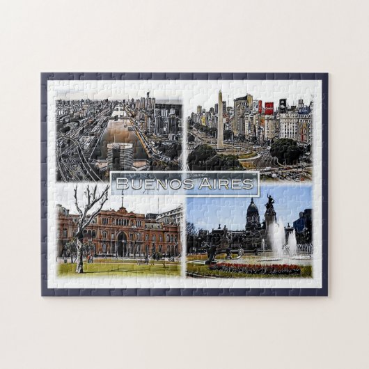 Buenos Aires - Argentinië - Mozaïek - Legpuzzel (Horizontaal)