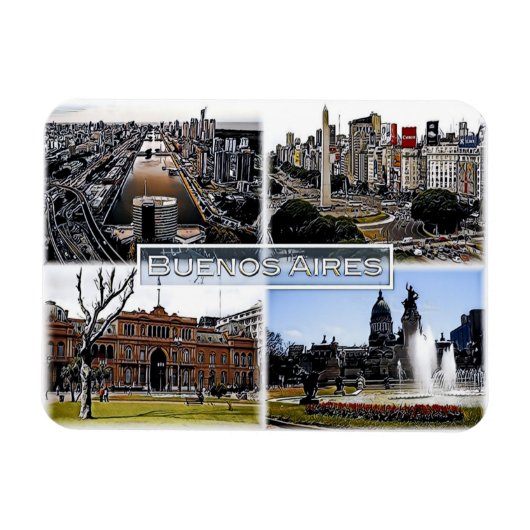 Buenos Aires - Argentinië - Mozaïek - Magneet (Horizontaal)