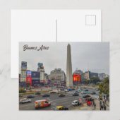Buenos Aires, Argentinië, Obelisco Briefkaart (Voorkant / Achterkant)