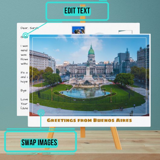 Buenos Aires Argentinië Panorama Briefkaart