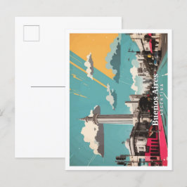Buenos Aires Argentinië Pop Art Travel Illustratie Briefkaart