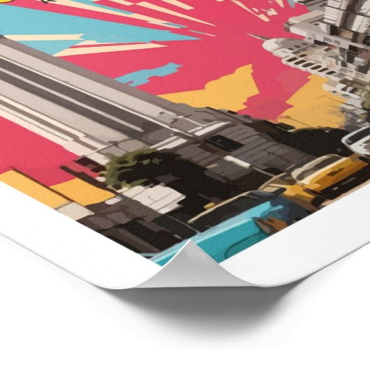 Buenos Aires Argentinië Pop Art Travel Illustratie Poster (Hoek)