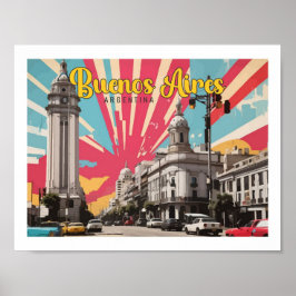 Buenos Aires Argentinië Pop Art Travel Illustratie Poster