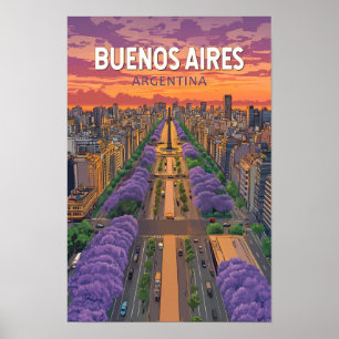 Buenos Aires Argentinië Reizen Kunst Vintage Poster