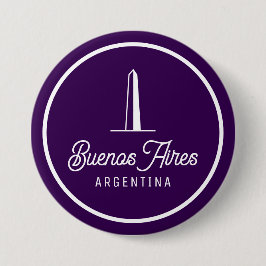 Buenos Aires Argentinië Retro Elegant Eenvoudig Ronde Button 7,6 Cm