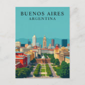 Buenos Aires, Argentinië Retro Travel Art Briefkaart (Voorkant)