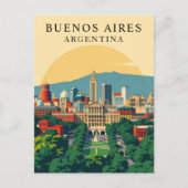 Buenos Aires, Argentinië Retro Travel Art Briefkaart (Voorkant)