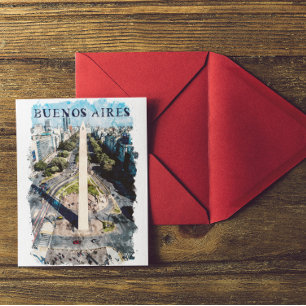 Buenos Aires Argentinië Skyline illustratie Briefkaart