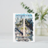 Buenos Aires Argentinië Skyline illustratie Briefkaart (Staand voorkant)