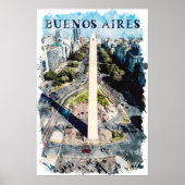 Buenos Aires Argentinië Skyline illustratie Poster (Voorkant)