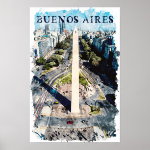 Buenos Aires Argentinië Skyline illustratie Poster