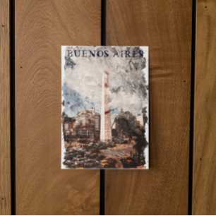 Buenos Aires Argentinië Skyline Waterverf Briefkaart