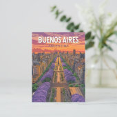 Buenos Aires Argentinië Travel Art Vintage Briefkaart (Staand voorkant)