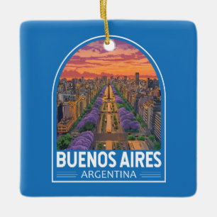 Buenos Aires Argentinië Travel Art Vintage Keramisch Ornament
