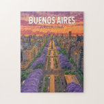 Buenos Aires Argentinië Travel Art Vintage Legpuzzel<br><div class="desc">Buenos Aires retro vector reisontwerp. Buenos Aires,  de bruisende hoofdstad van Argentinië,  staat bekend om zijn op Europa geïnspireerde architectuur,  rijke tangocultuur en keuken van wereldklasse.</div>