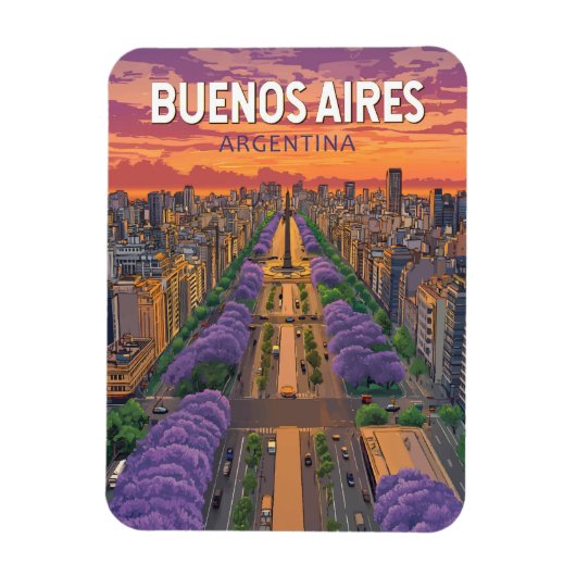 Buenos Aires Argentinië Travel Art Vintage Magneet (Verticaal)