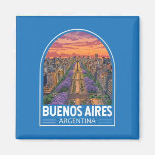 Buenos Aires Argentinië Travel Art Vintage Magneet