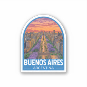 Buenos Aires Argentinië Travel Art Vintage Sticker
