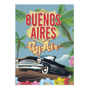 Buenos Aires, Argentinië vakantieposter Foto Afdruk