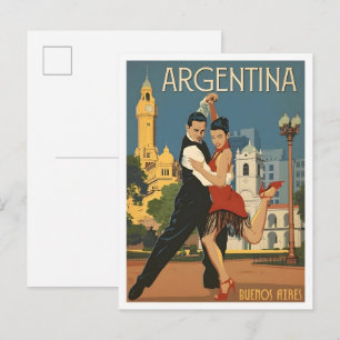 Buenos Aires Argentinië Vintage Reizen  Briefkaart