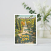 Buenos Aires Argentinië Vintage Travel Illustratie Briefkaart (Staand voorkant)