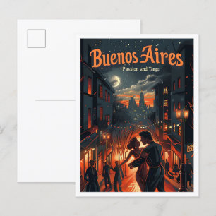 Buenos Aires Argentinië Vintage Travel Illustratie Briefkaart