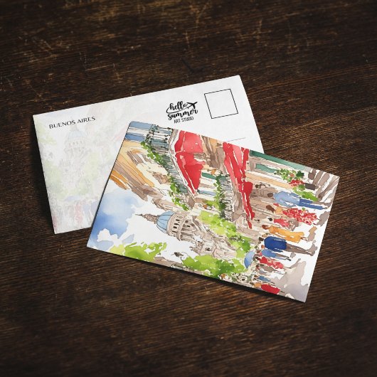 Buenos Aires Argentinië Waterverf Briefkaart