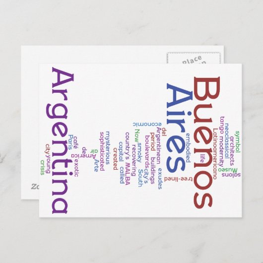 Buenos Aires Briefkaart (Voorkant / Achterkant)