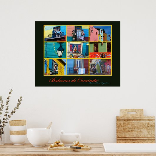 Buenos Aires Caminito Balconies Poster (Keuken)