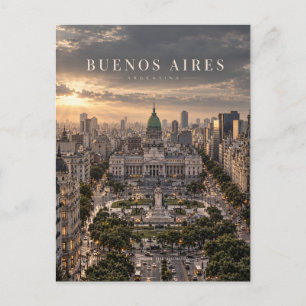 Buenos Aires Cinematic Monochrome Stads Kunst Briefkaart